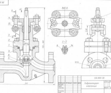 Чертеж Гидроаппарат клапанный