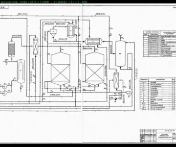 Чертеж Установка адсорбционная.Технологическая схема