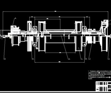 Чертеж Подъемный вал буровой лебедки