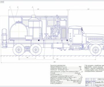 Чертеж чертеж ППУ-3М на базе КрАЗа