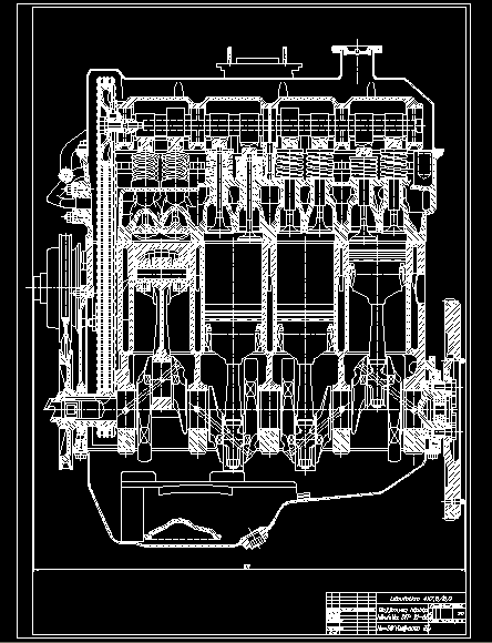 Чертеж Чертеж двигателя ВАЗ 21-053