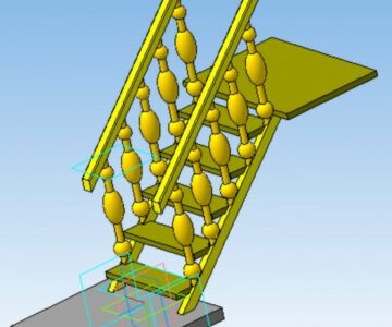 3D модель пролет лестницы вариант