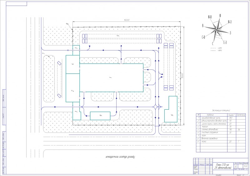 Чертеж План СТО на 25 авто