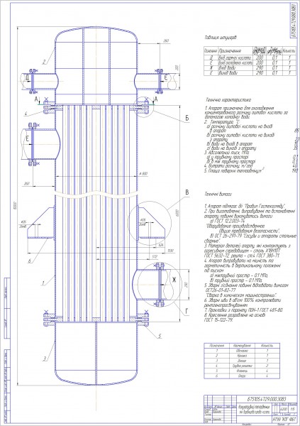 Чертеж Чертеж теплообменника кожухотрубчастого