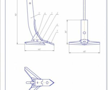 Чертеж Культиватор для обработки почвы (курсовая работа по СХМ)