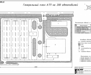 Чертеж Генеральный план АТП на 200 автомобилей