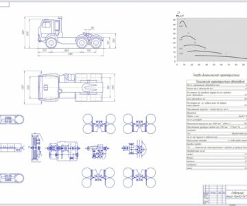 Чертеж Чертеж автомобиля КамАЗ-54112