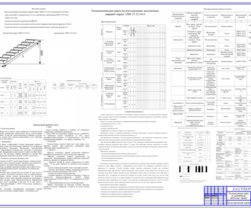 Чертеж Технологическая карта на изготовление лестничных маршей