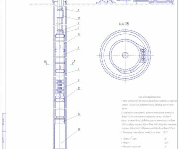 Чертеж Чертеж установки погружного центробежного электронасоса