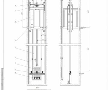 Чертеж Лифт пассажирский для  предприятий или  жилых домов