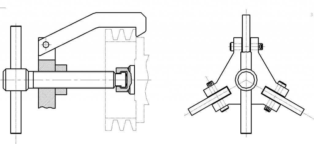 Чертеж Съемник шкивов и шестерен