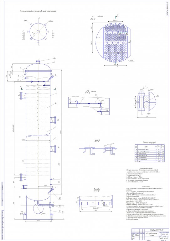 Чертеж Чертеж абсорбционной колонны диаметром 2400мм