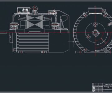 Чертеж Электродвигатель типа 4А