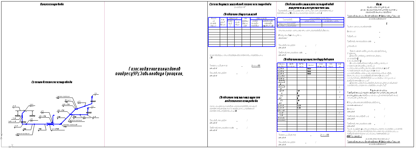 Чертеж Шаблон исполнительной документации на газопровод