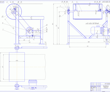 Чертеж Приводная станция ленточного конвейера
