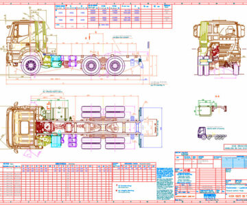 Чертеж Габаритный чертеж шасси Iveco Trakker 6×4