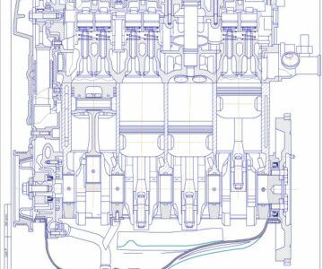Чертеж Чертеж двигателя ВАЗ-2112