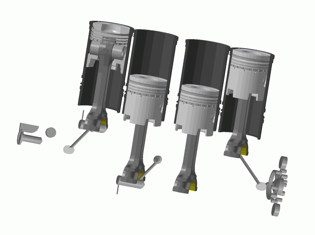 3D модель КШМ тракторного дизеля