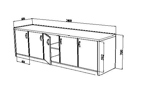 3D модель 3D Модель тумба 2400х600х700
