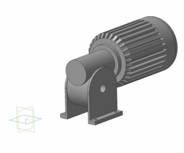 3D модель Чертёж червячного мотор-редуктора 3D