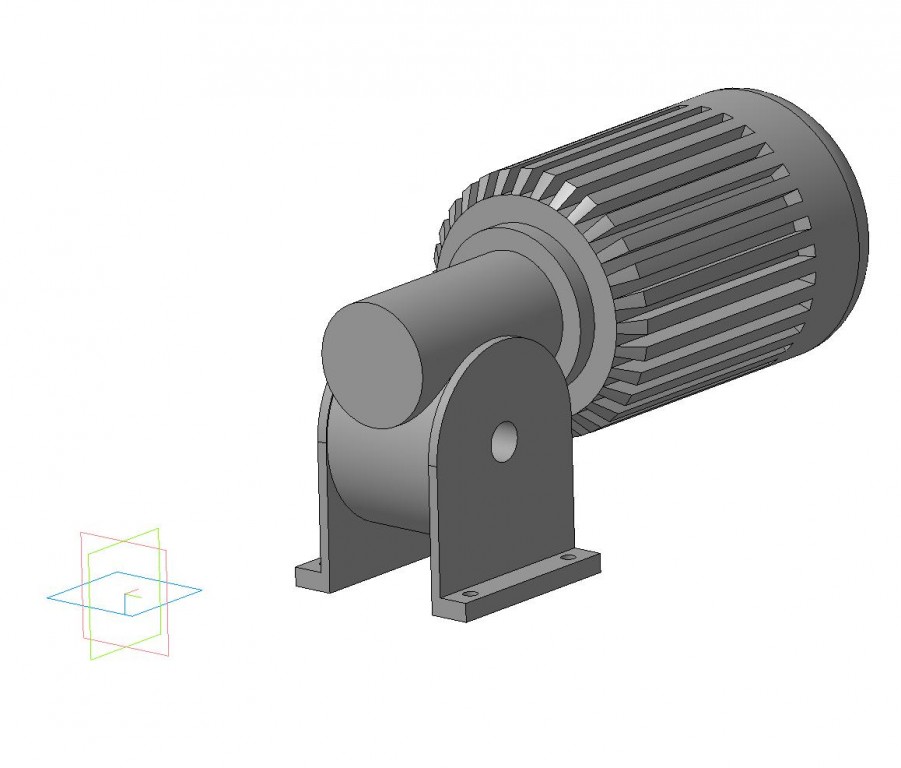 3D модель Чертёж червячного мотор-редуктора 3D