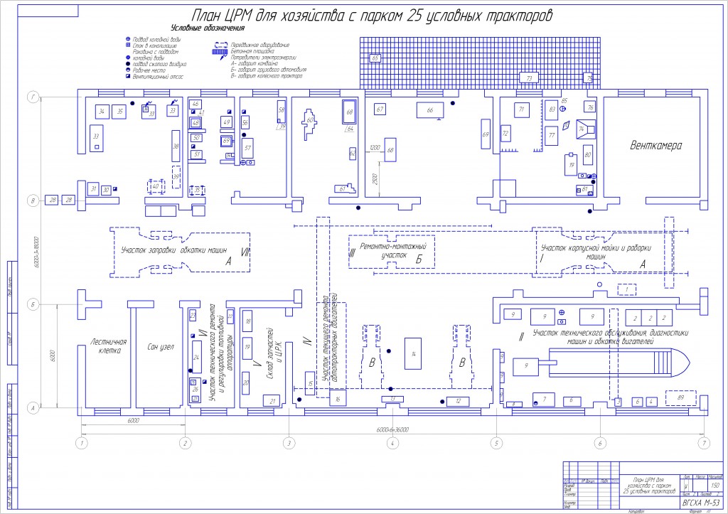 Чертеж Совершенствование организации и эффективности ремонта машин в мастерских с/х предприятий