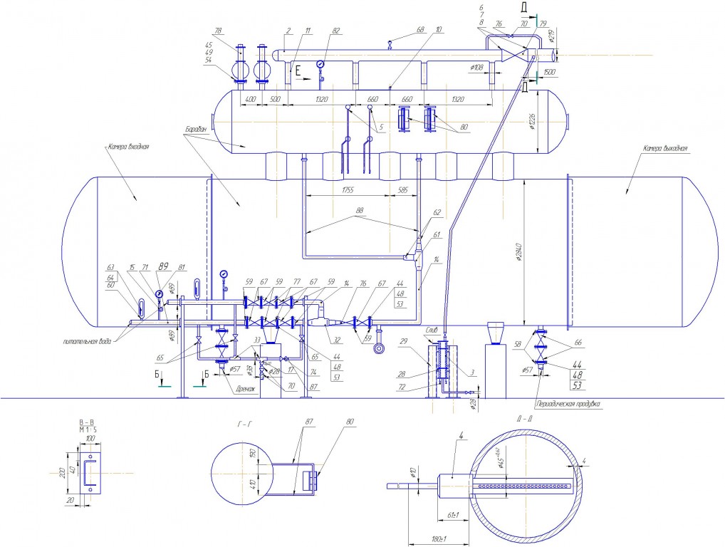 Чертеж Котел-утилизатор Г-1030Б