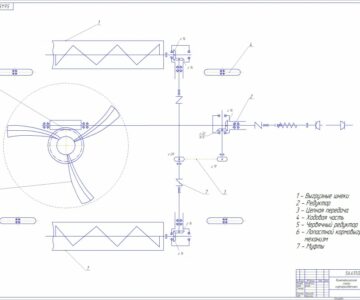 Чертеж Кинематическая  схема  кормораздатчика