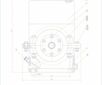 Чертеж курсовой проект по проектированию двухступенчатого  конического вертикального редуктора