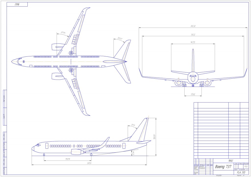 Чертеж Boeing 737-800