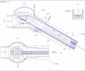 Чертеж Проект эскалаторного комплекса станции метро