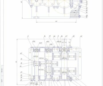 Чертеж Редуктор цилиндрический 2х ступенчатый