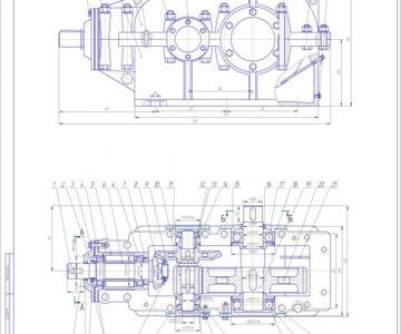 Чертеж Коническо-цилиндриеский редуктор