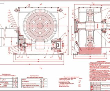 Чертеж Чертеж червячно-цилиндрического мотор редуктора