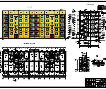 Чертеж Жилой панельный дом 5 этажей