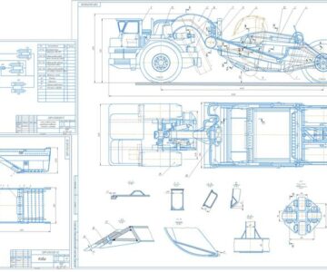 Чертеж Скрепер на базе БелАЗ-531Б