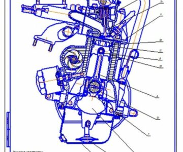 Чертеж Чертеж двигателя легкового автомобиля Ваз 2108 с длиной шатуна 126 мм