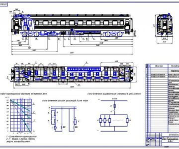 Чертеж Плацкартный вагон с электрооборудованием