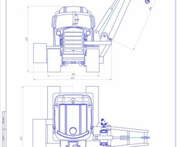 Чертеж Чертеж трактора ДТ-75 с боковым краном