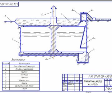 Чертеж Резервуар чистой воды железобетонный