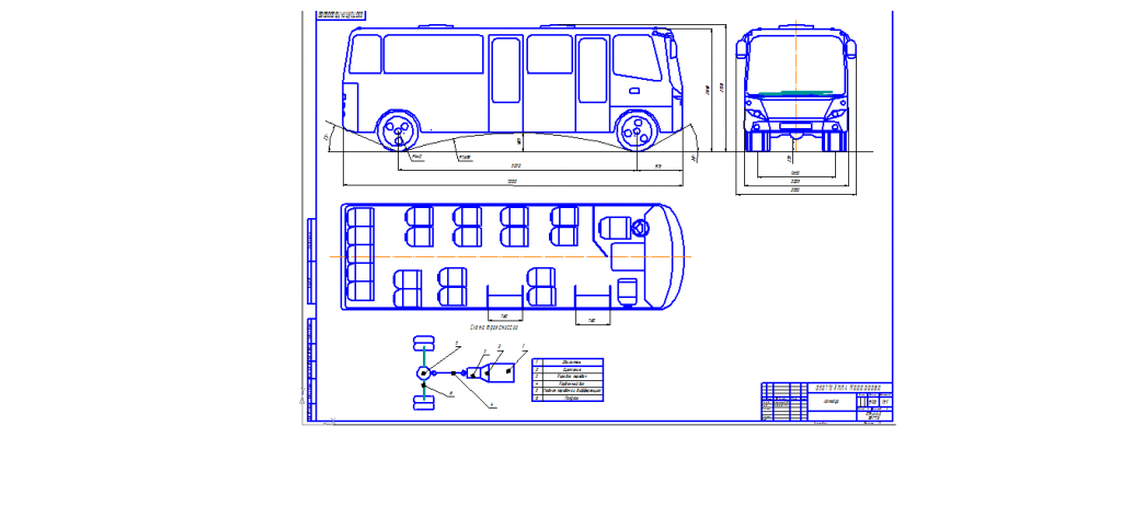 Чертеж общий вид автобуса