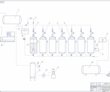 Чертеж Аппаратурно-технологическая схема шампанизации виноматреиалов