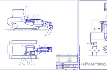 Чертеж Гидропривод бульдозера ДЗ-42Г (ДТ-75М)