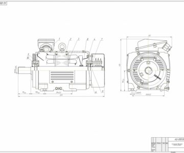Чертеж Асинхронный двигатель с фазным ротором
