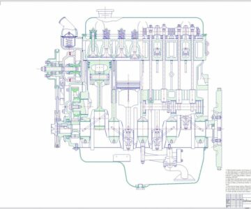 Чертеж Чертеж двигателя ЗМЗ-21 (ГАЗ-21)