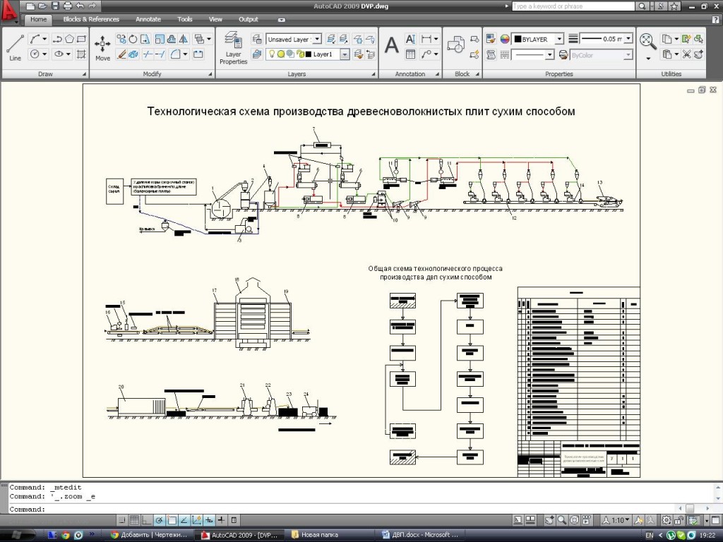 Чертеж Курсовой проект по "Отделочным материалам". Производство ДВП