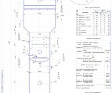 Чертеж Вакуумная колонна перегонки мазута топливного профиля