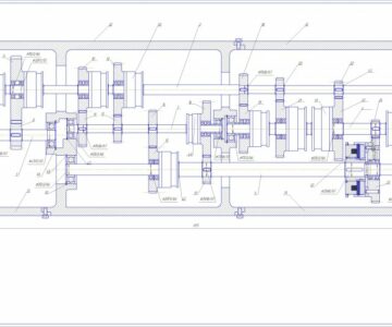 Чертеж Развёртка коробки скоростей токарного станка 1А616