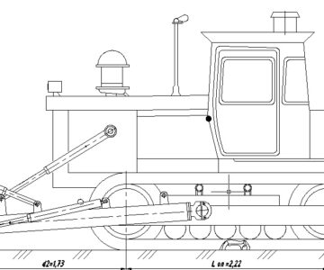 Чертеж Бульдозер ДЗ-130 на базе трактора Т90 П