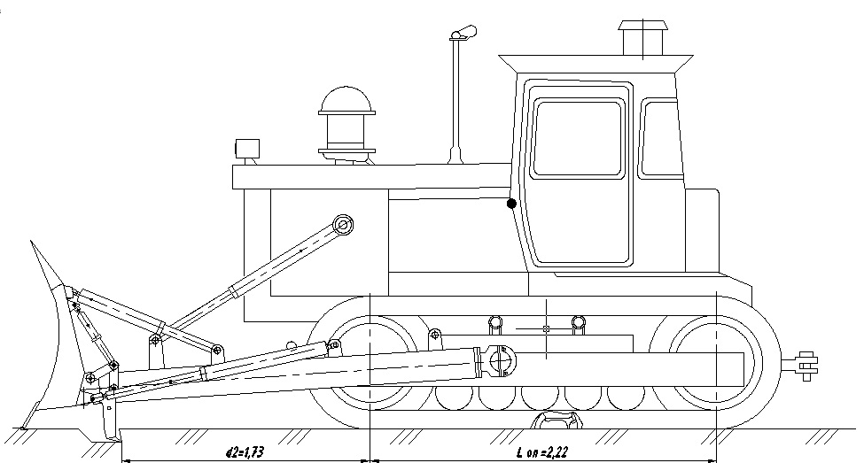 Чертеж Бульдозер ДЗ-130 на базе трактора Т90 П